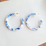 Camy Hoop Earrings in Greek Goddess Blue