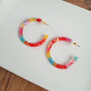 Camy Hoop Earrings in Rainbow Confetti