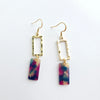 Raya Earrings in Golden Navy Maroon