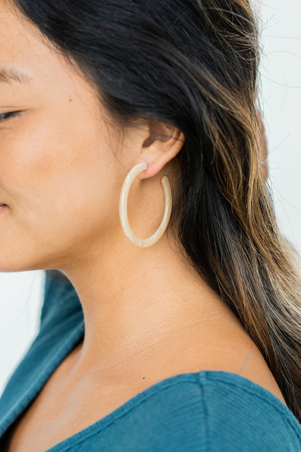 Cameron Hoop Earrings - Natural