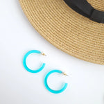 Camy Hoop Earrings in Blue