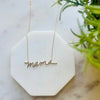 Cursive Mama Necklace in Gold