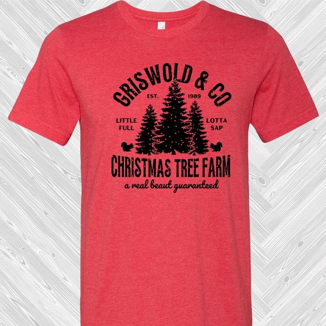 Griswold Christmas Tree Farm Graphic Tee in Red