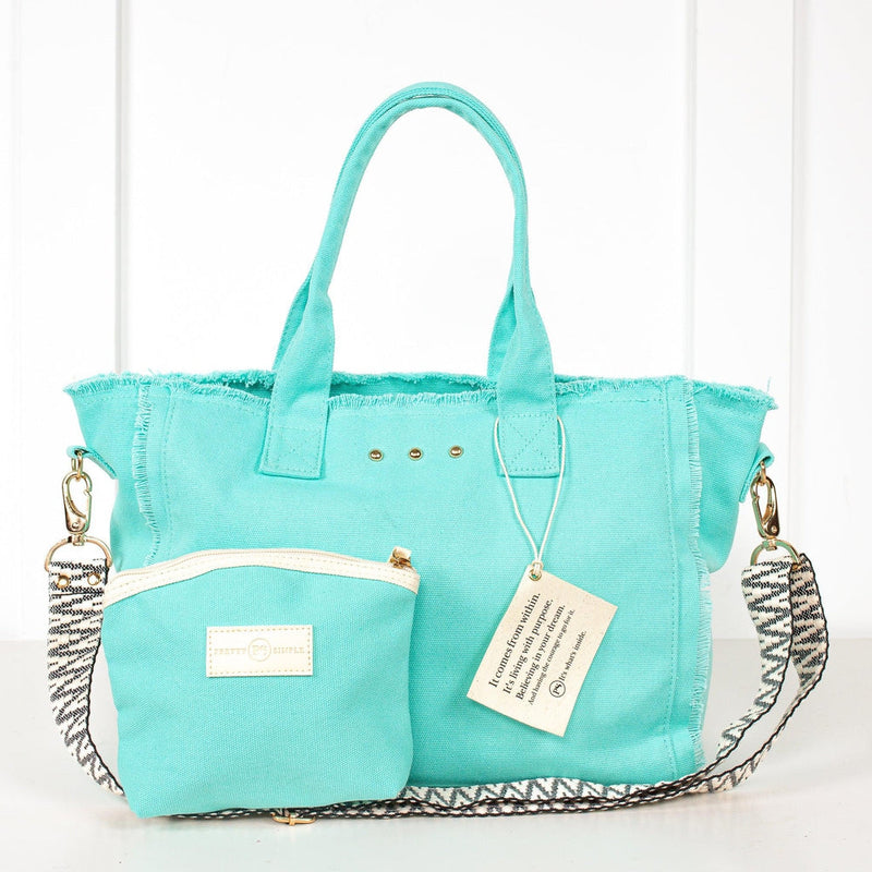 Little Matching Canvas Luna Pouch in Turquoise