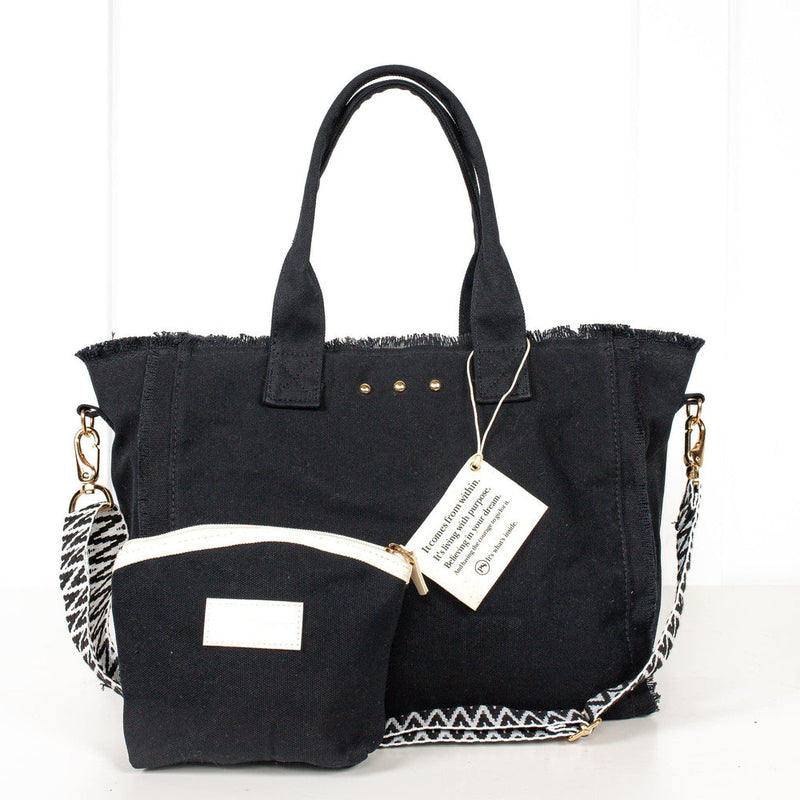 Little Matching Canvas Luna Pouch in Black