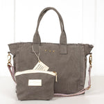Little Matching Canvas Luna Pouch in Grey