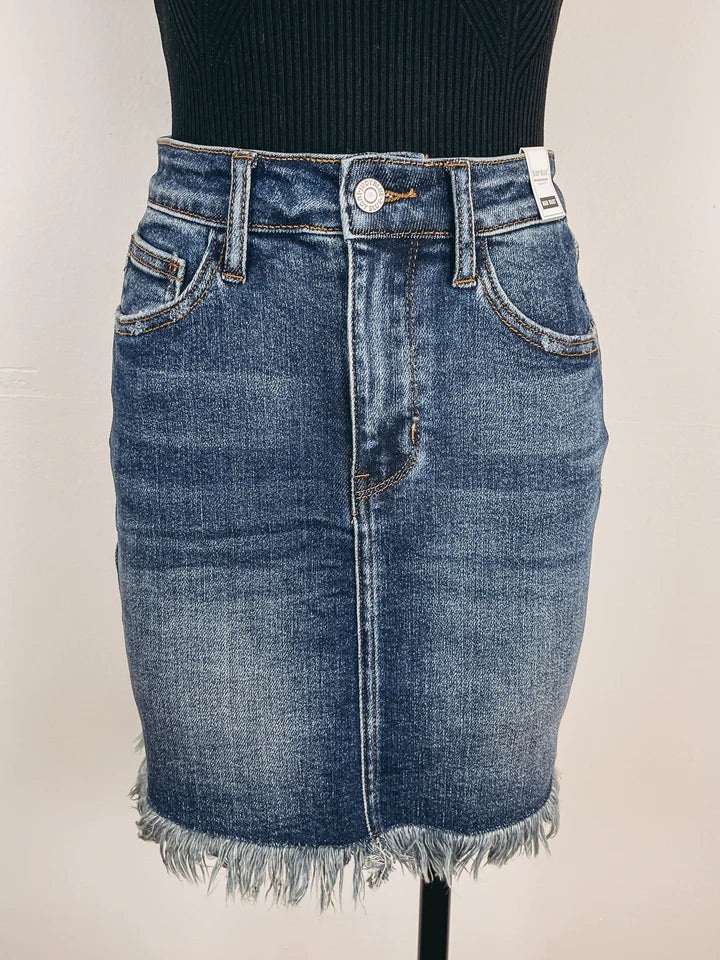 Judy Blue Frayed Hem Mini Skirt