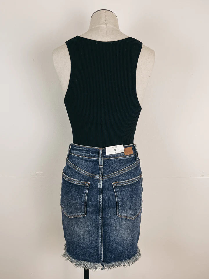 Judy Blue Frayed Hem Mini Skirt