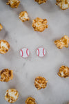 Red & White Baseball Acrylic Studs