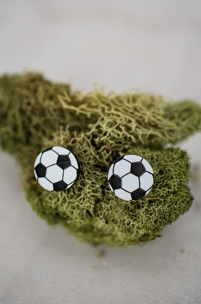 Black & White Soccer Acrylic Studs