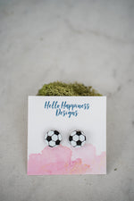 Black & White Soccer Acrylic Studs